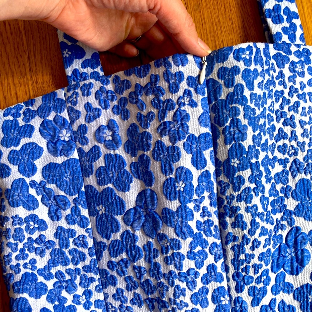 Blue Floral Mini Dress - Picture 5 of 6